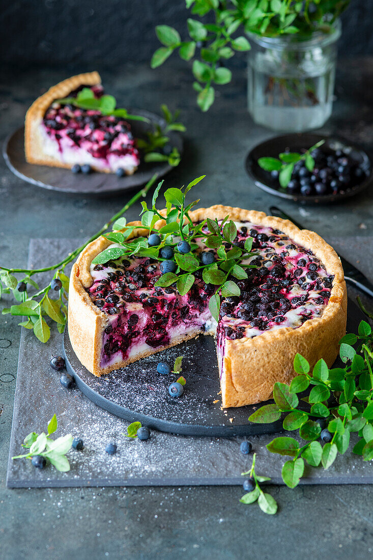 Heidelbeertorte mit Wildheidelbeeren