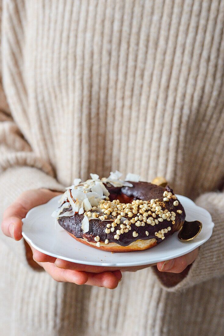 Donut mit Schokoladenglasur