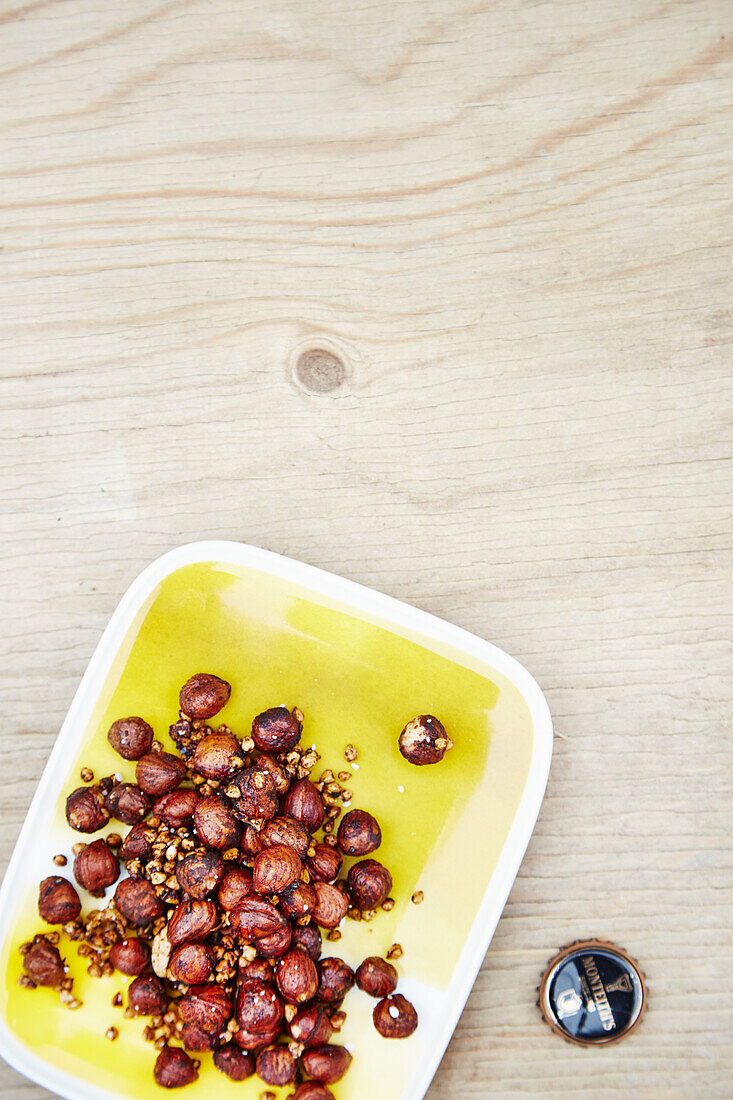 Roasted hazelnuts and buckwheat kernels