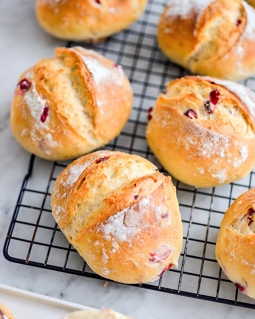 Homemade cranberry buns