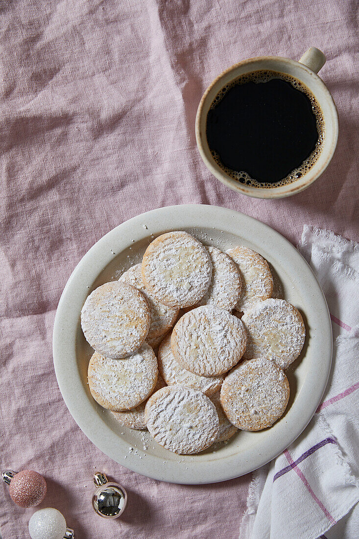 Sugar cookies with coffee