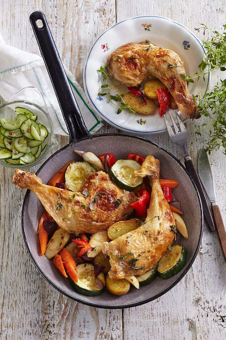 Gratinated chicken with vegetables