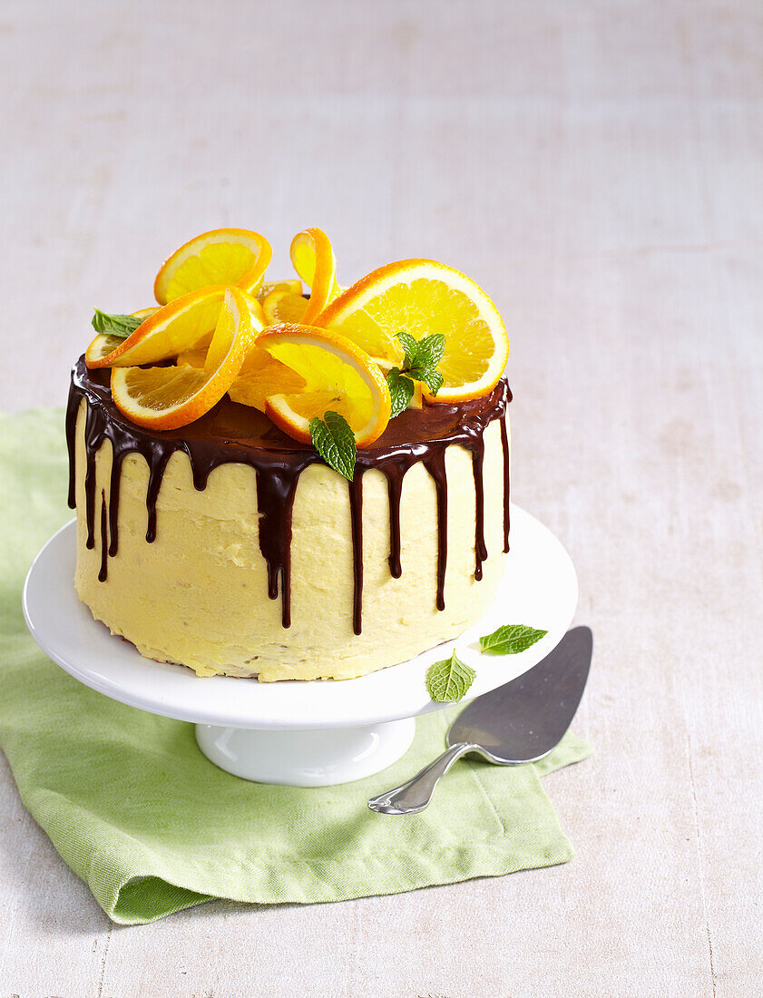 Orange dripping cake