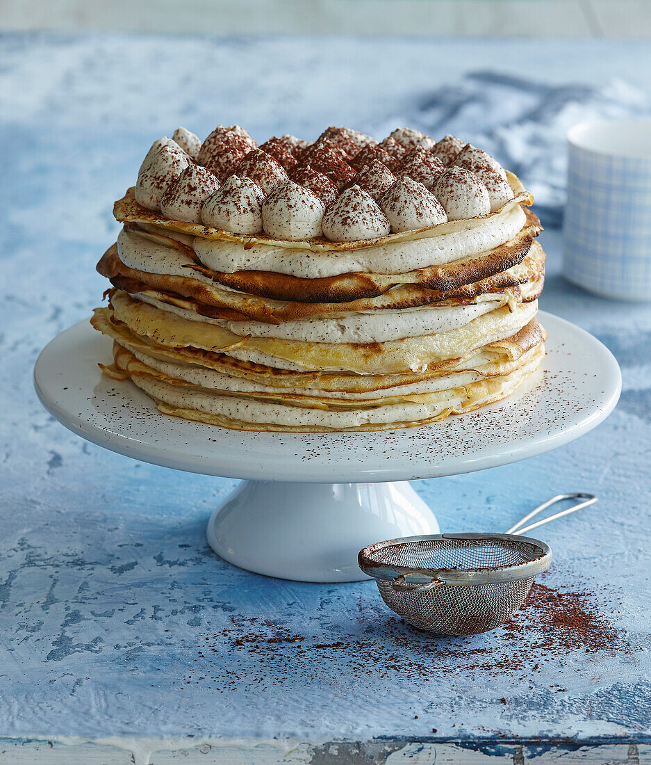 Pfannkuchentorte mit Tiramisu-Creme