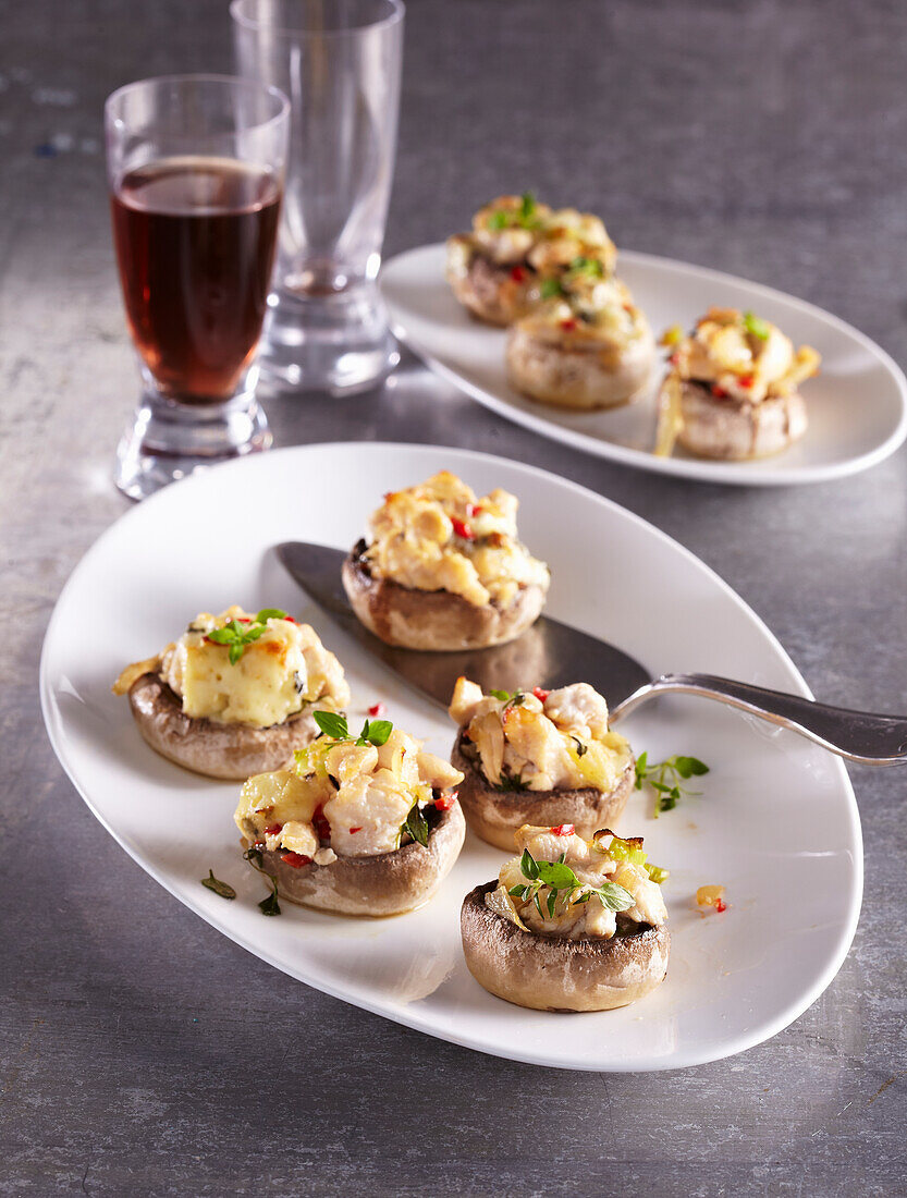 Stuffed mushrooms with cheese