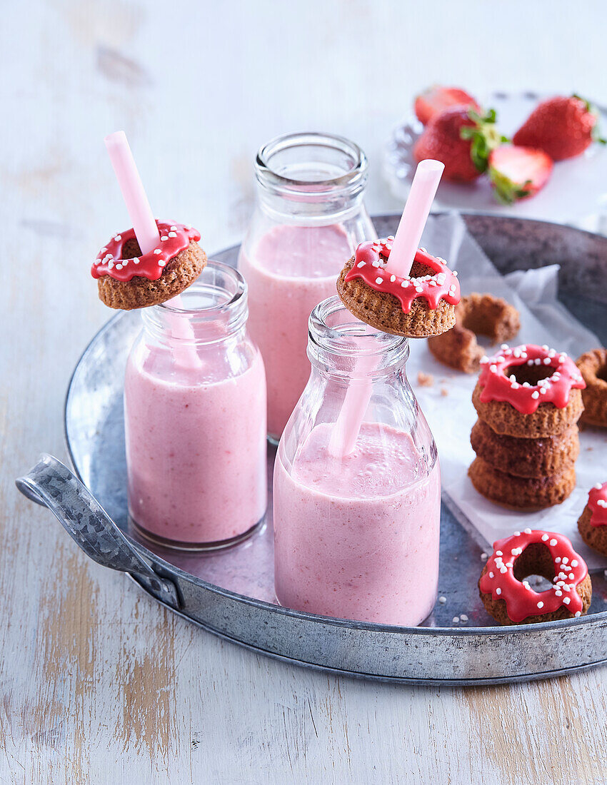 Strawberry and banana milkshake