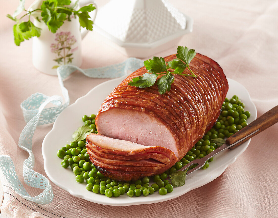 Baked Easter smoked ham