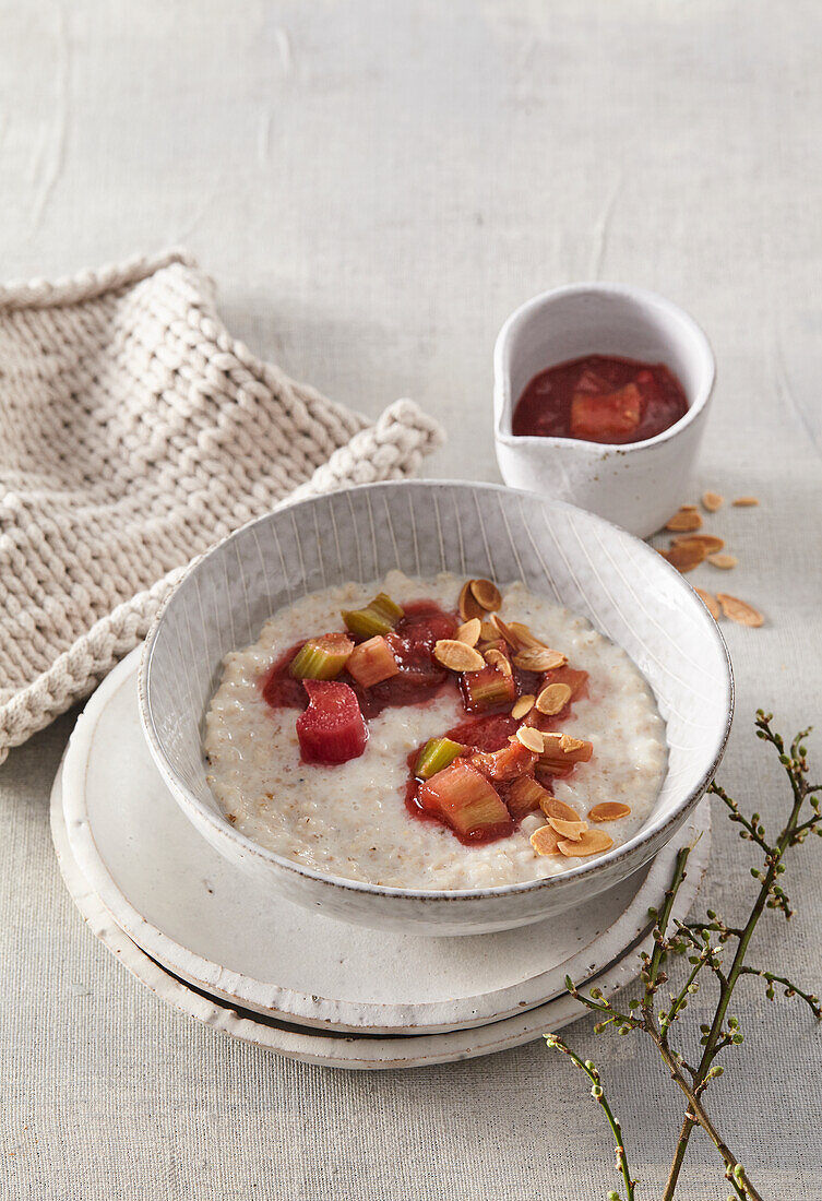 Porridge with rhubarb
