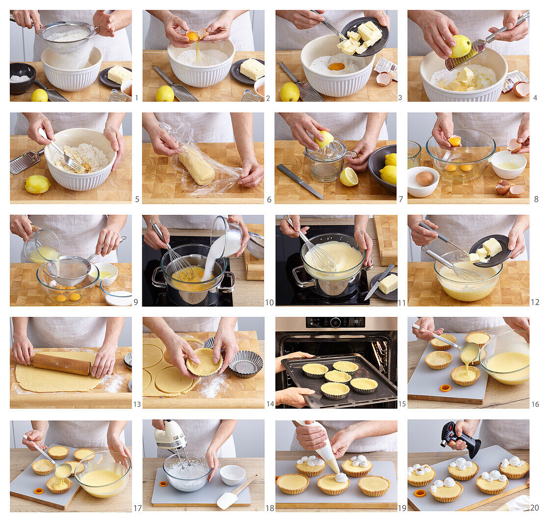 Lemon tartlets being made