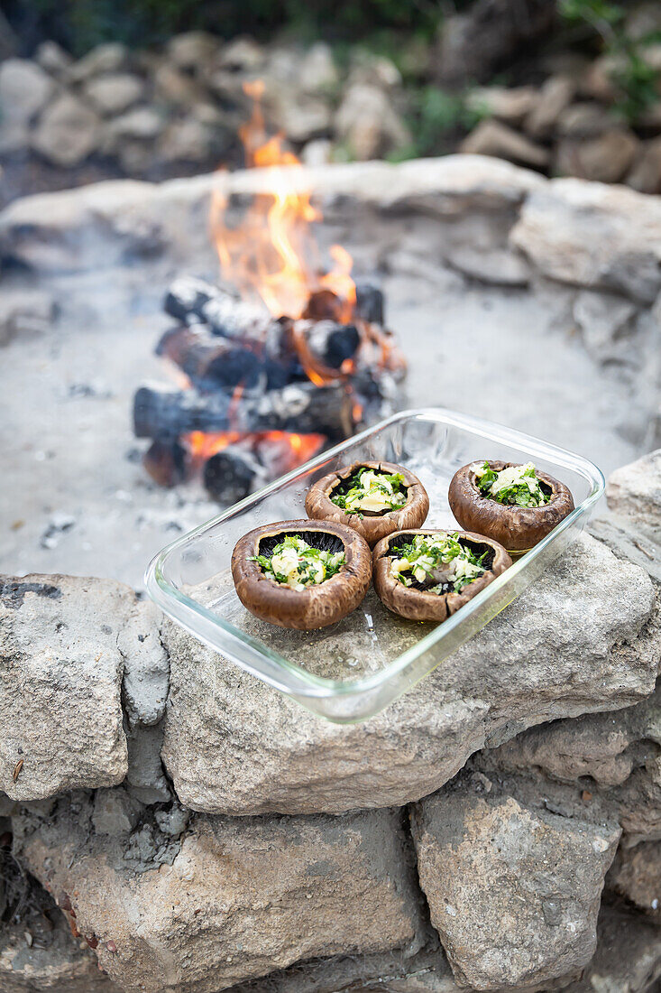 Stuffed mushrooms BBQ
