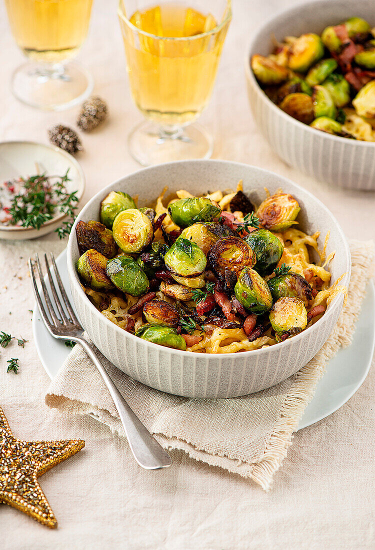 Spätzle mit Rosenkohl