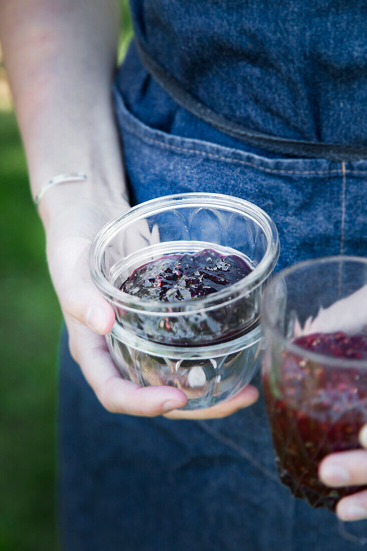 Homemade blackberry and raspberry jam