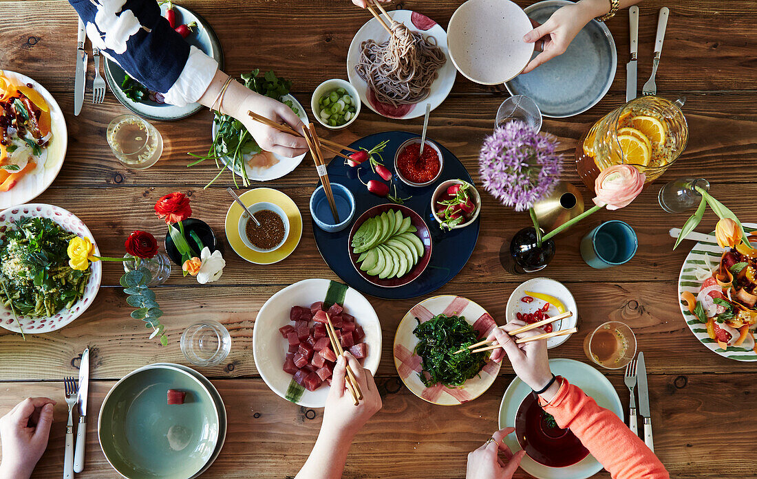 Healthy lunch with friends