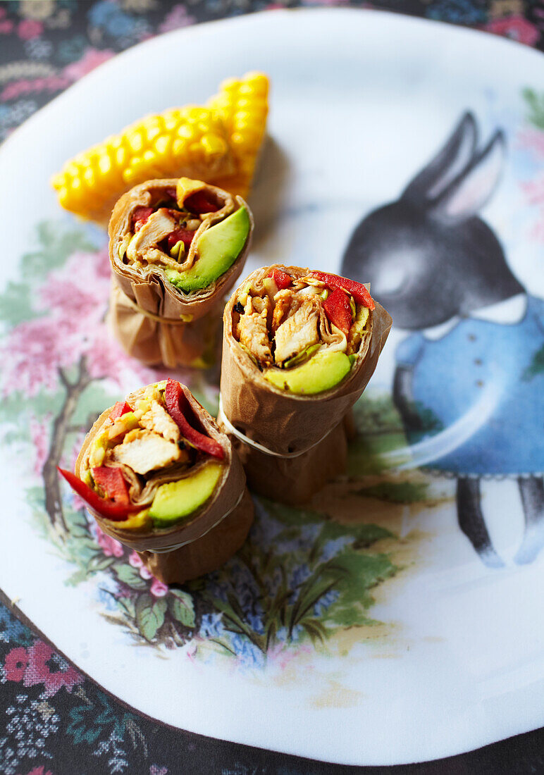 Tortilla-Wraps mit süßem Hühnchen-Chili für Kinder