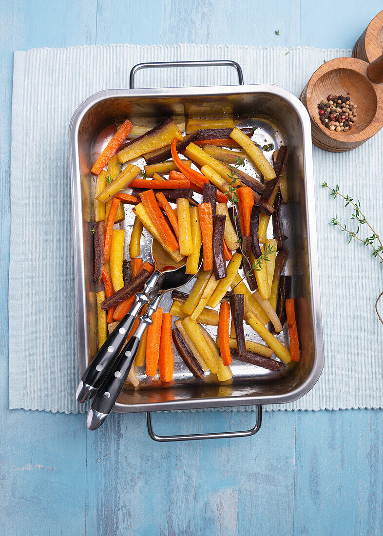 Colorful roasted carrots