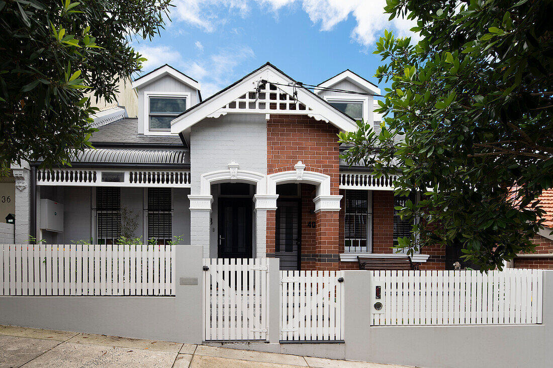 Red-bricked semi-detached house