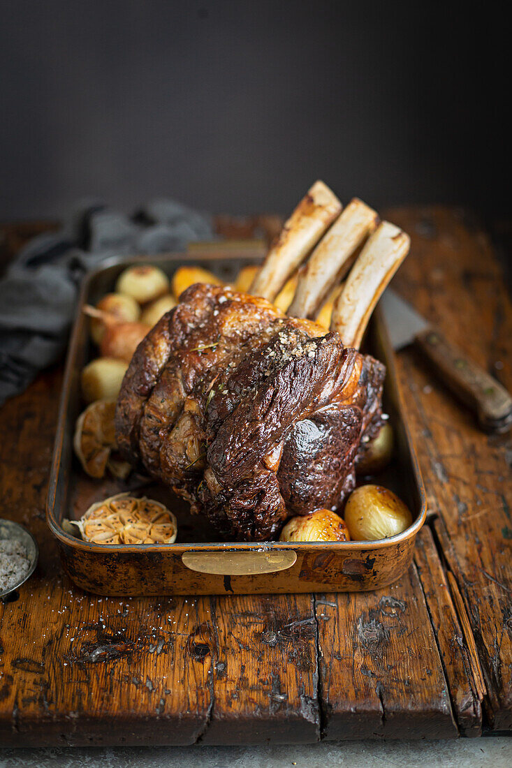 Roasted prime rib beef