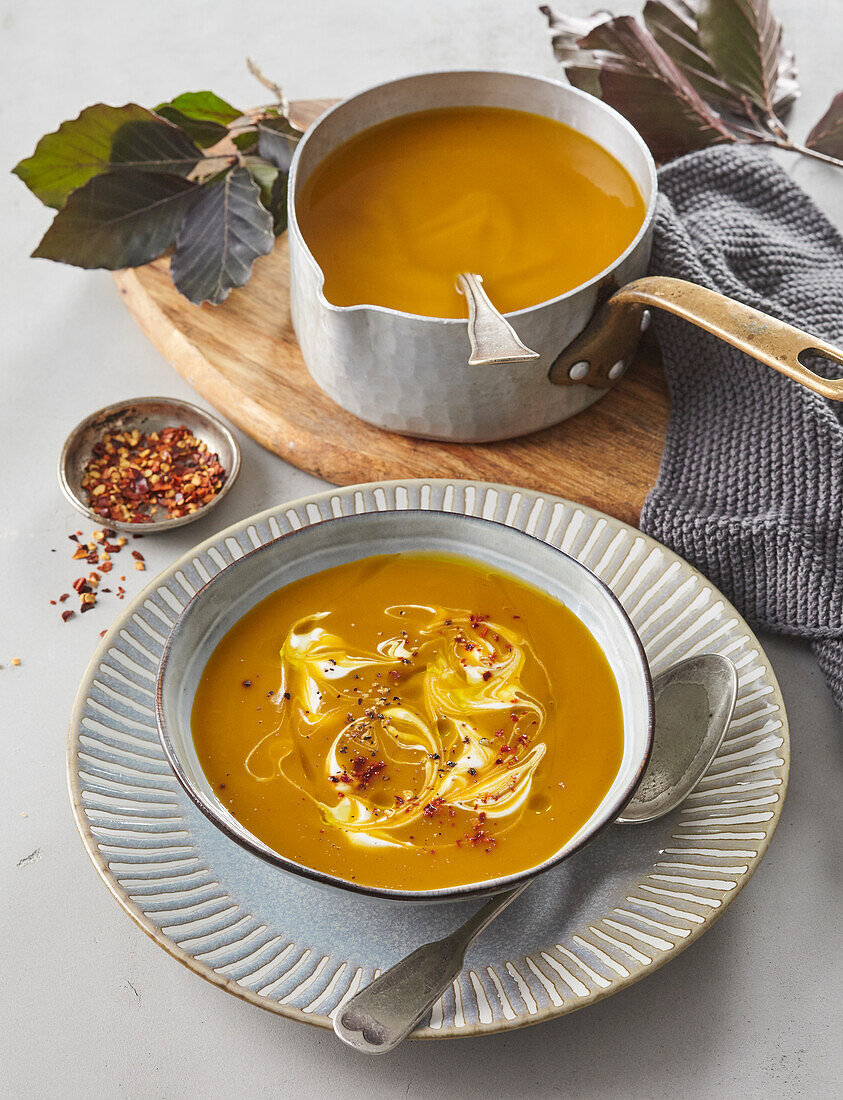 Süßkartoffelsuppe mit Curry