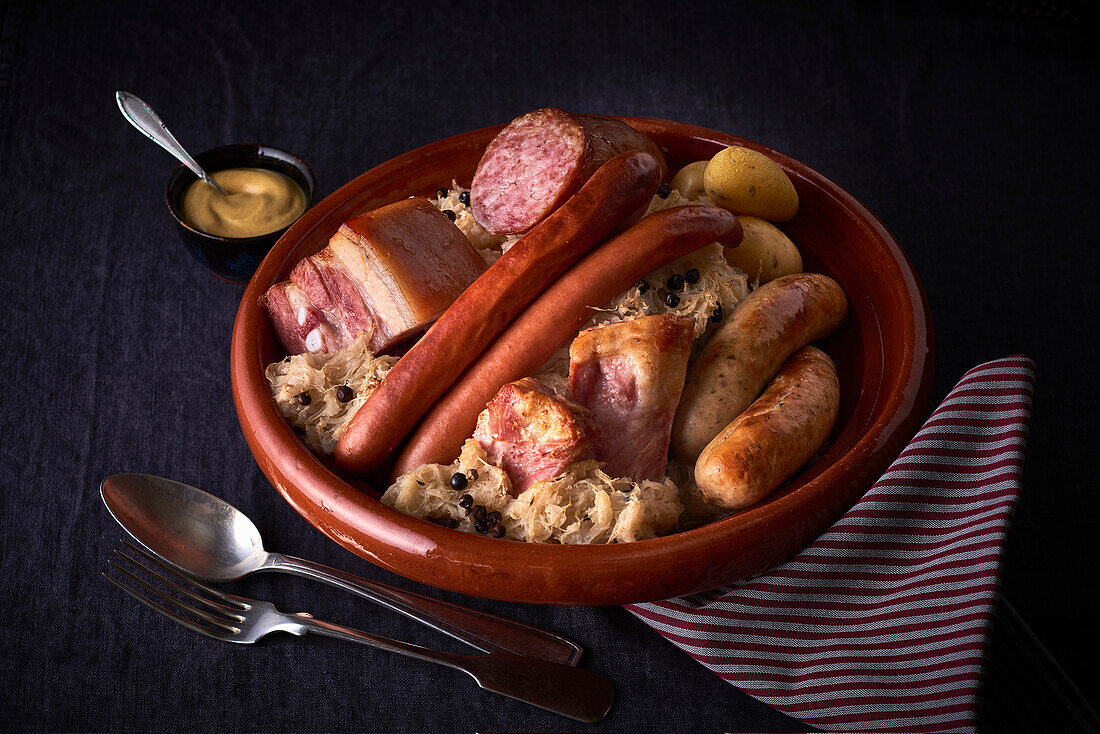 Choucroute (Französische Schlachtplatte mit Sauerkraut)