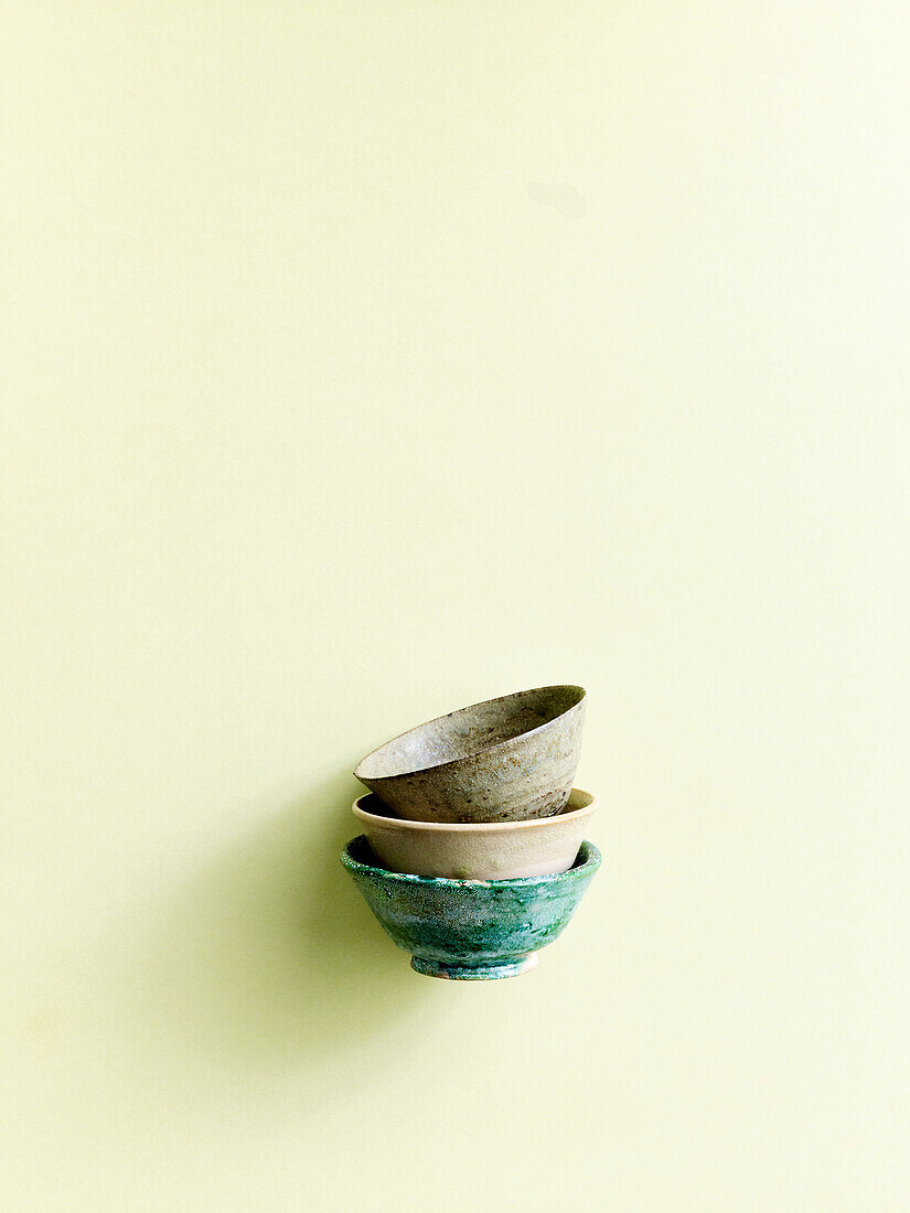 A stack of ceramic bowls