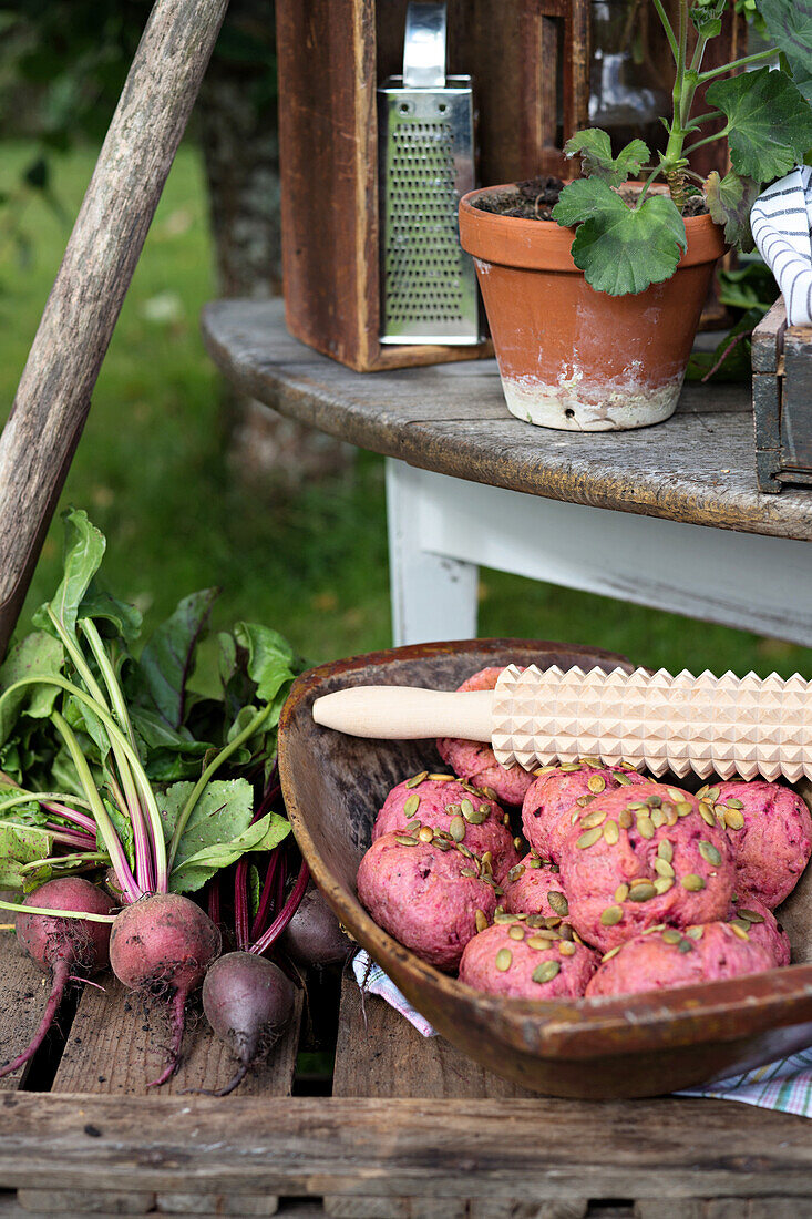 Rote-Bete-Brötchen