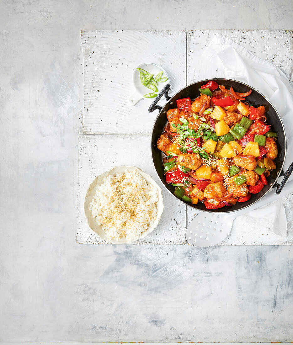 Sweet and sour pork sausages