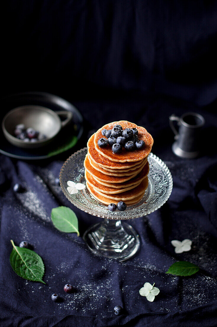 Pancakes mit Blaubeeren