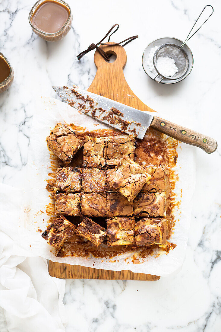 Cheesecake-Brownies mit Swirls