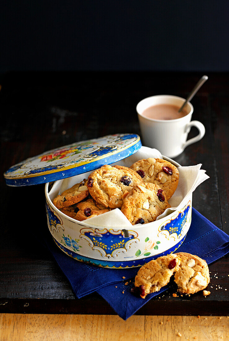 American macadamia nut and cranberry cookies