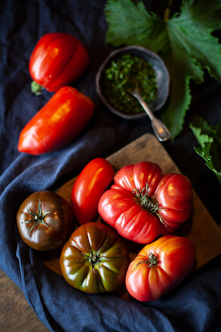 Assortment of colored tomatoes