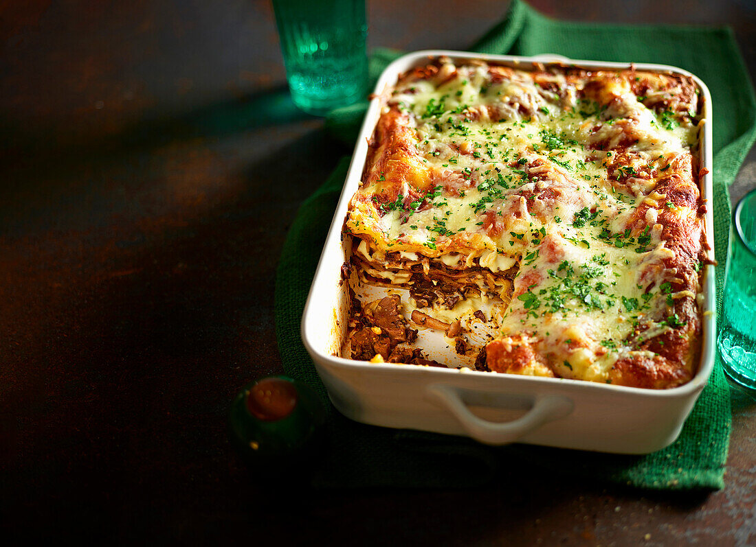 Creamy mushroom lasagna