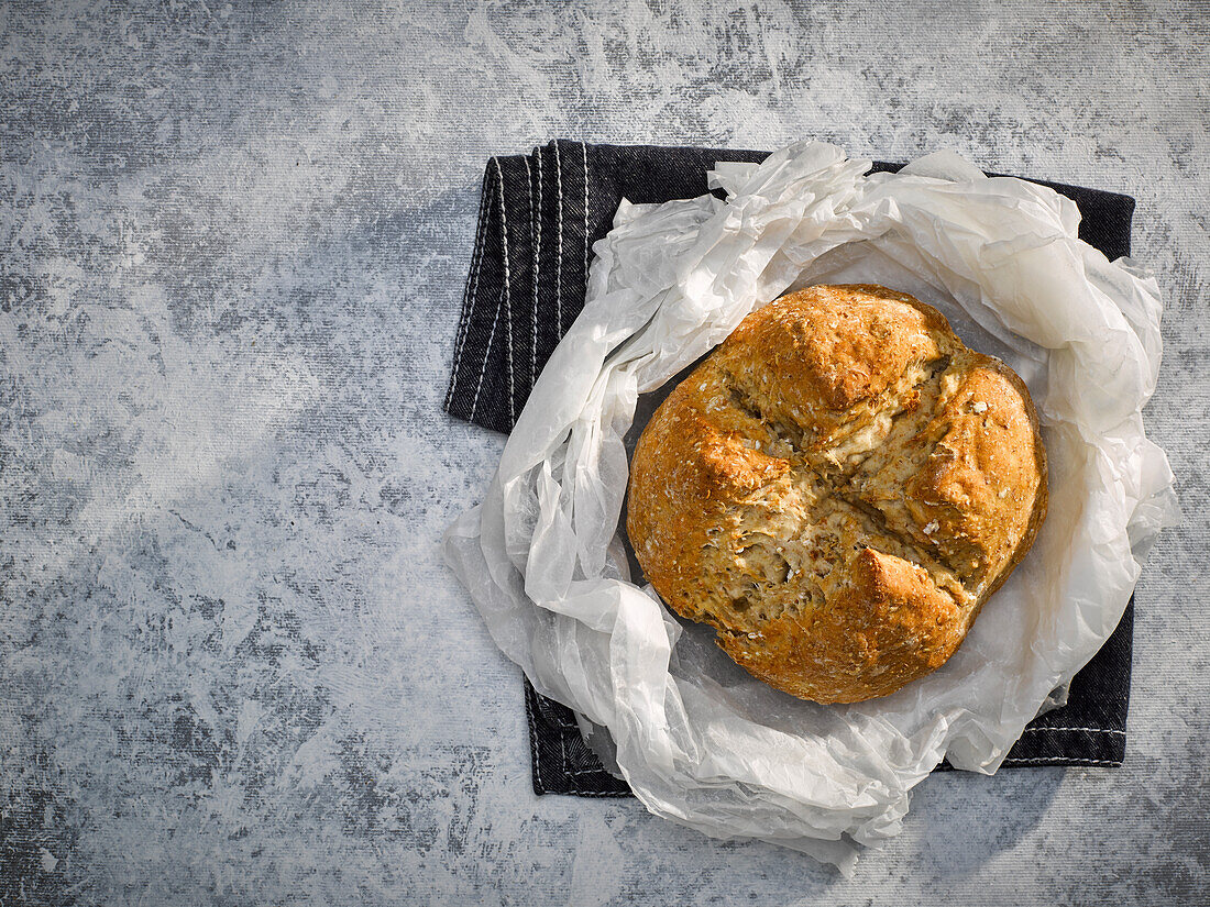 Irish Soda bread on parchment paper