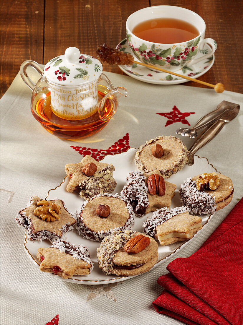 Filled nut cookies