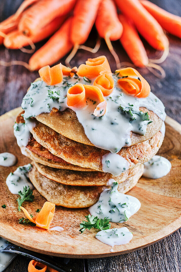 Vegan carrot pancakes