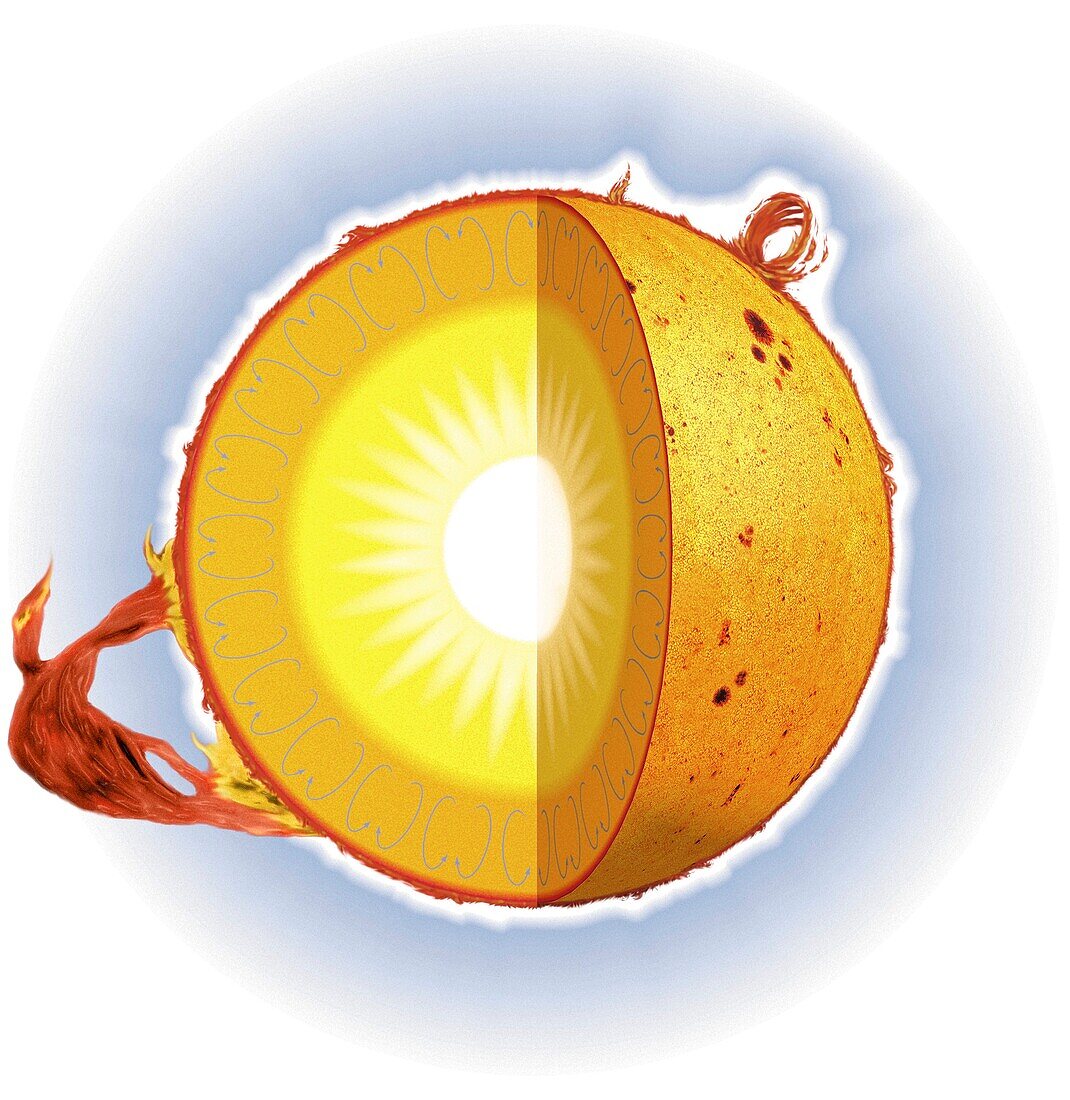 Structure of the sun, Illustration