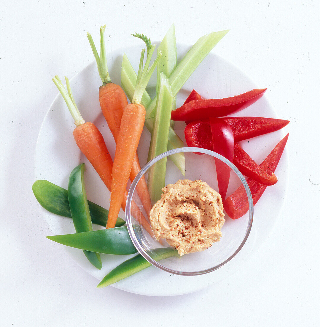 Vegetables and hummus