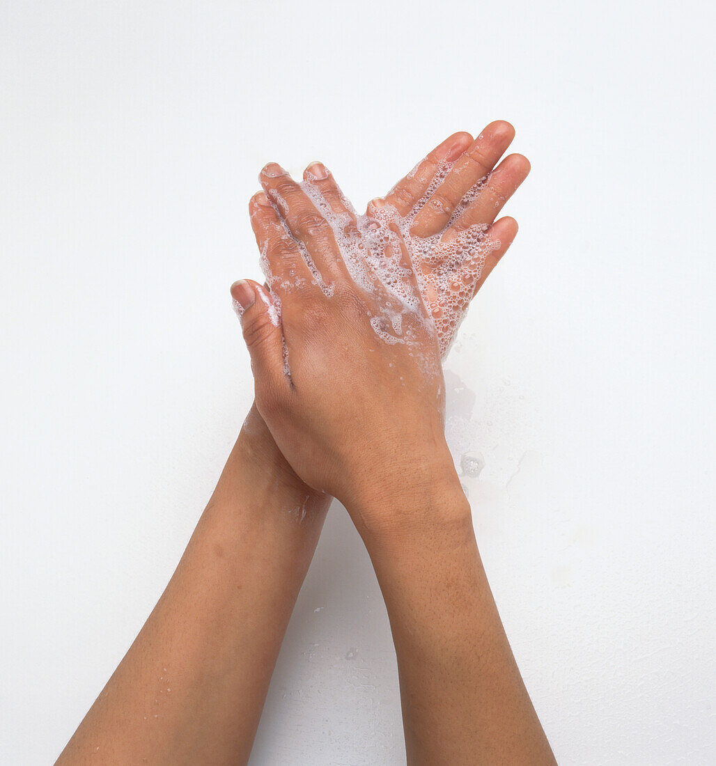 Washing hands with soap