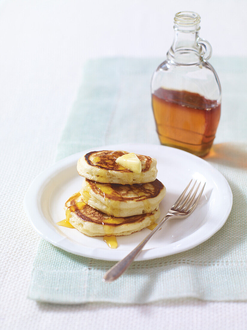 Buttermilk pancakes with syrup