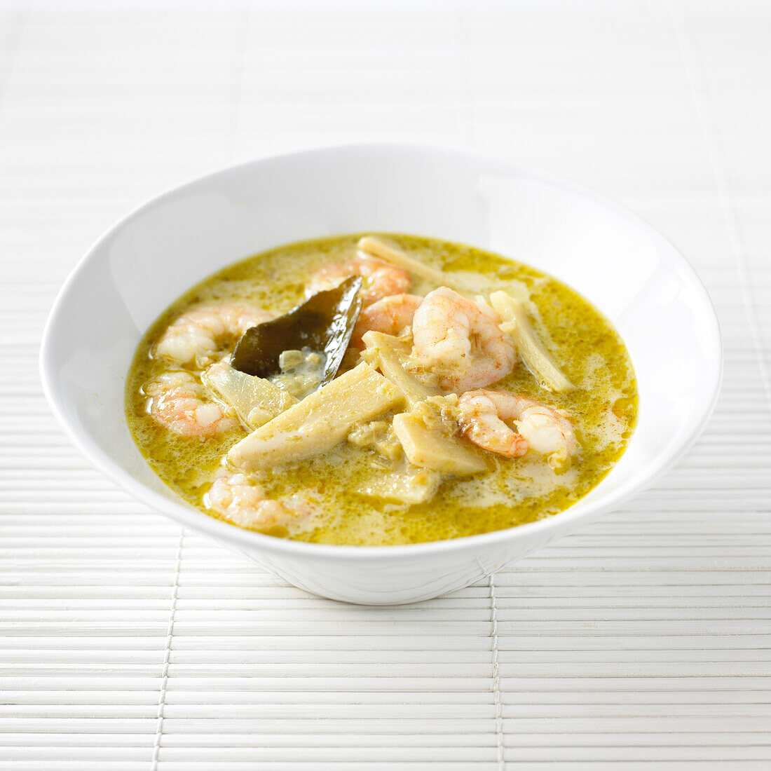 Thai green curry with prawns