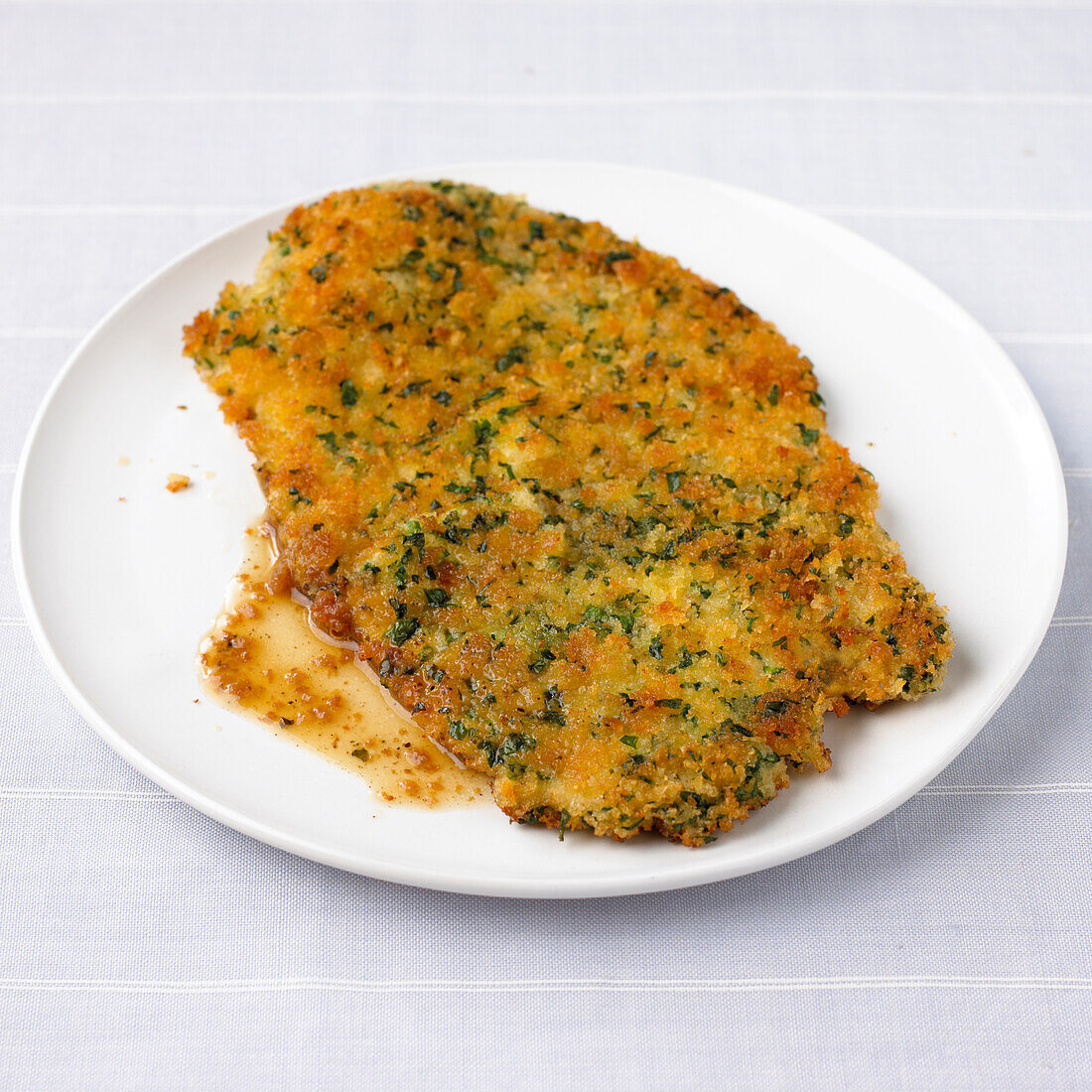Pork escalopes with breadcrumb and parsley crust