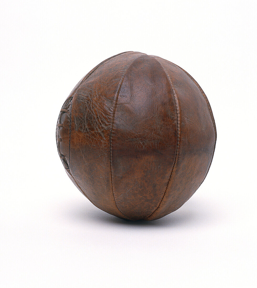 Old-fashioned brown leather football