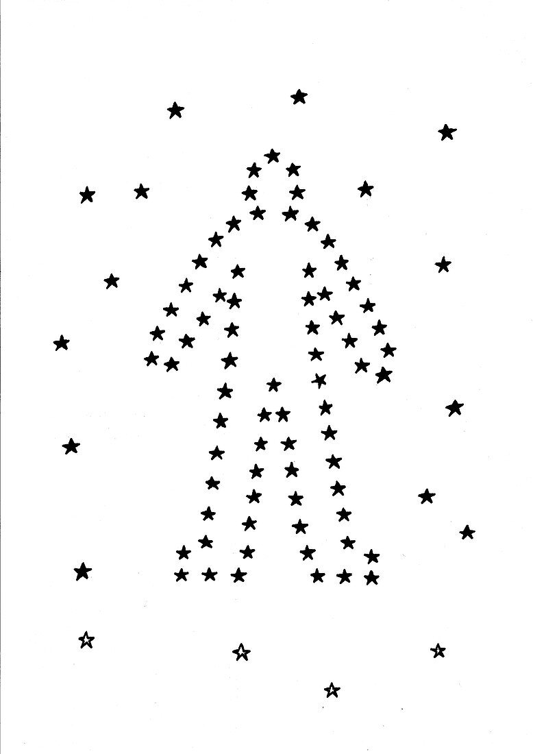 Stars making up outline of a person