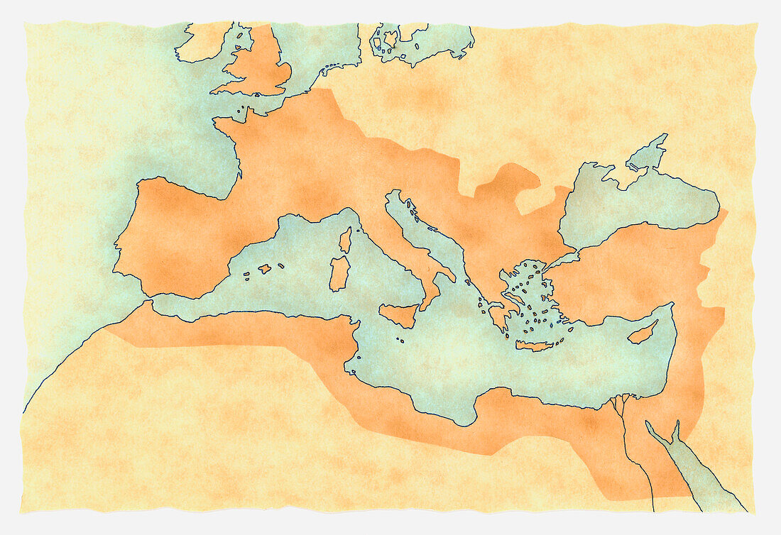 Map of the Roman Empire, illustration