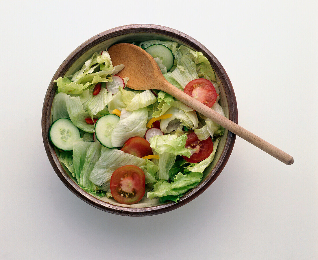 Bowl containing a green salad
