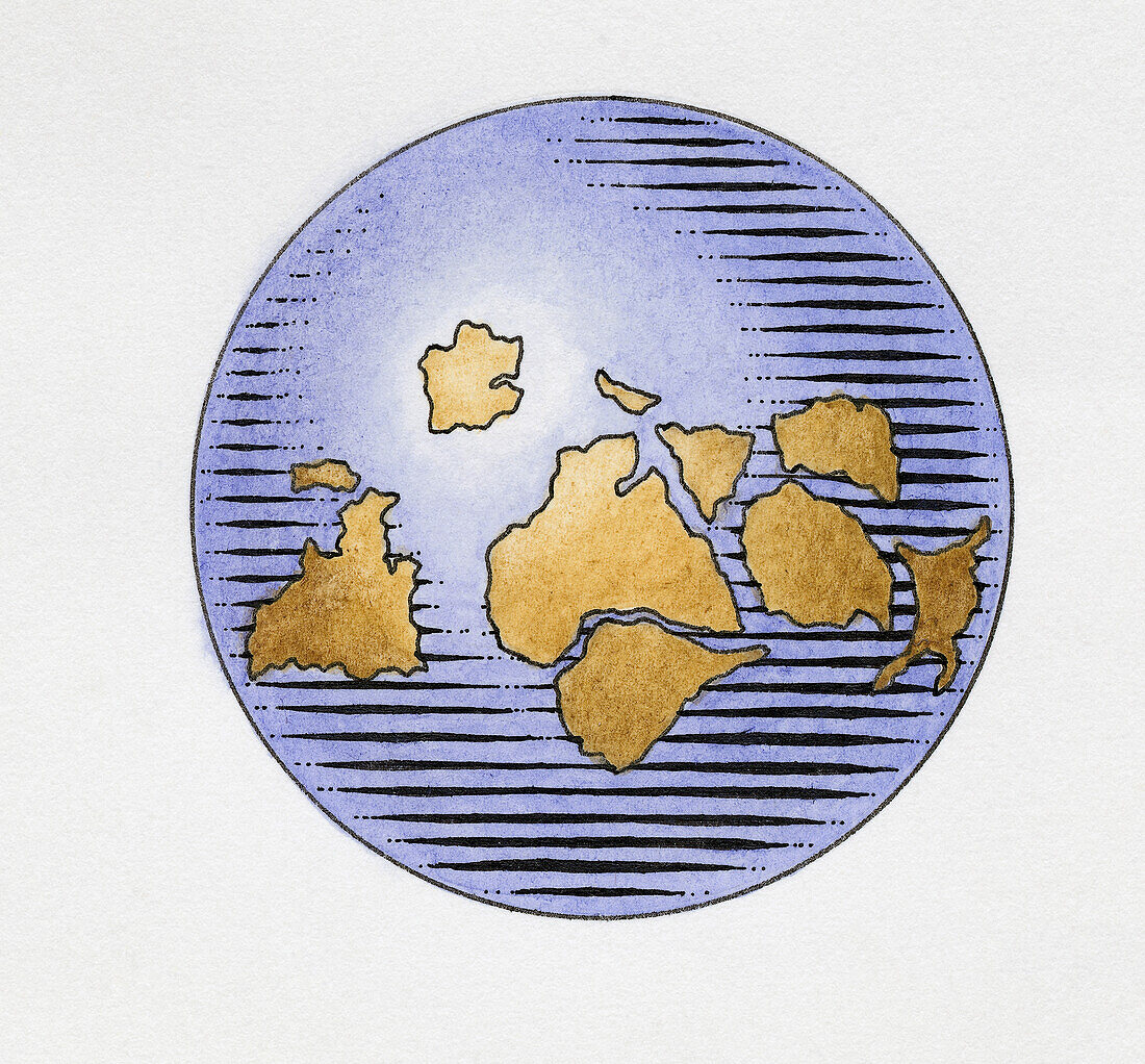 Continents during Precambrian period, illustration
