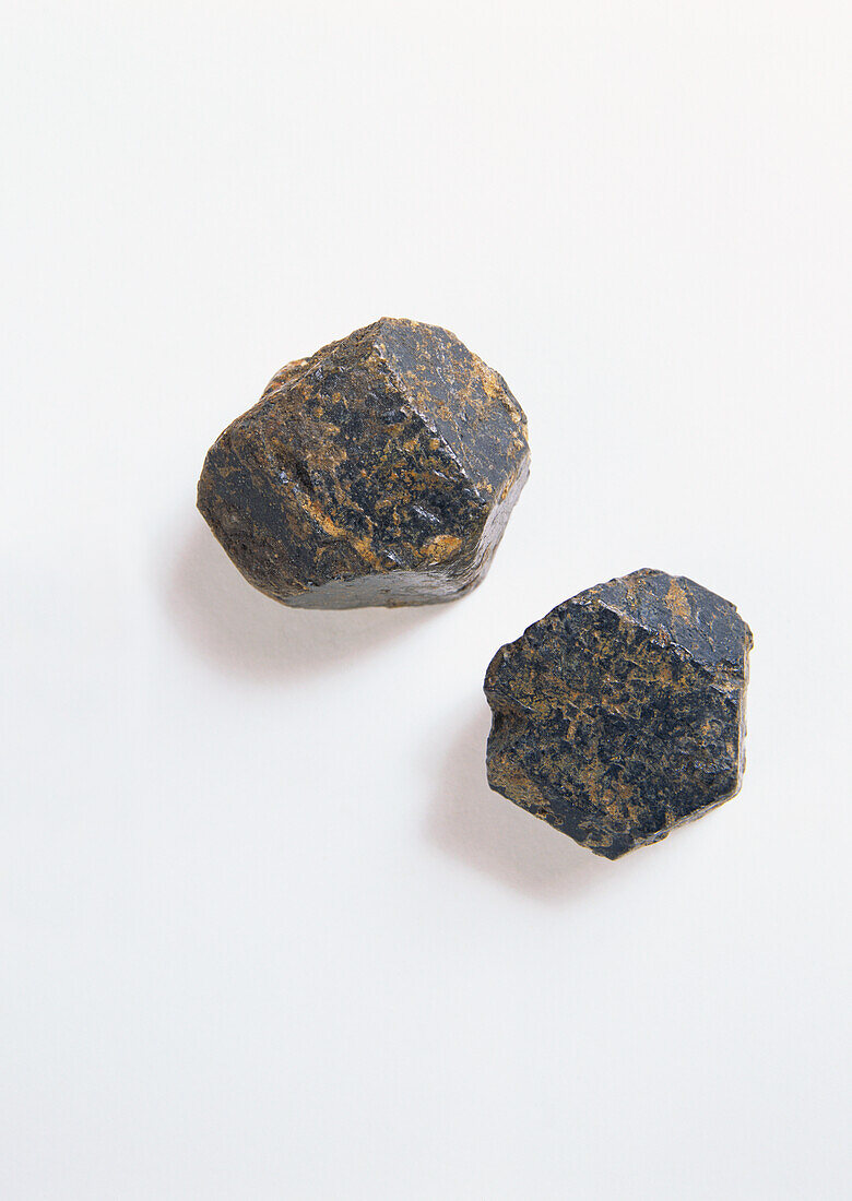 Two short prismatic augite crystals