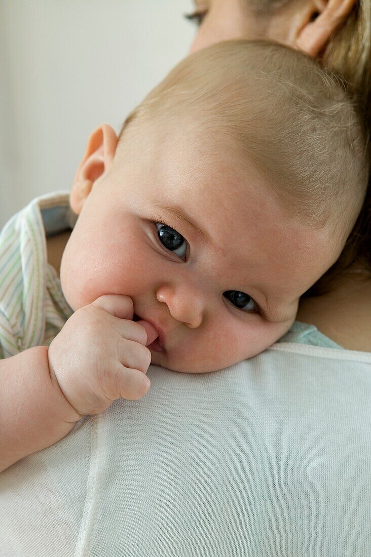 Baby boy sucking his thumb