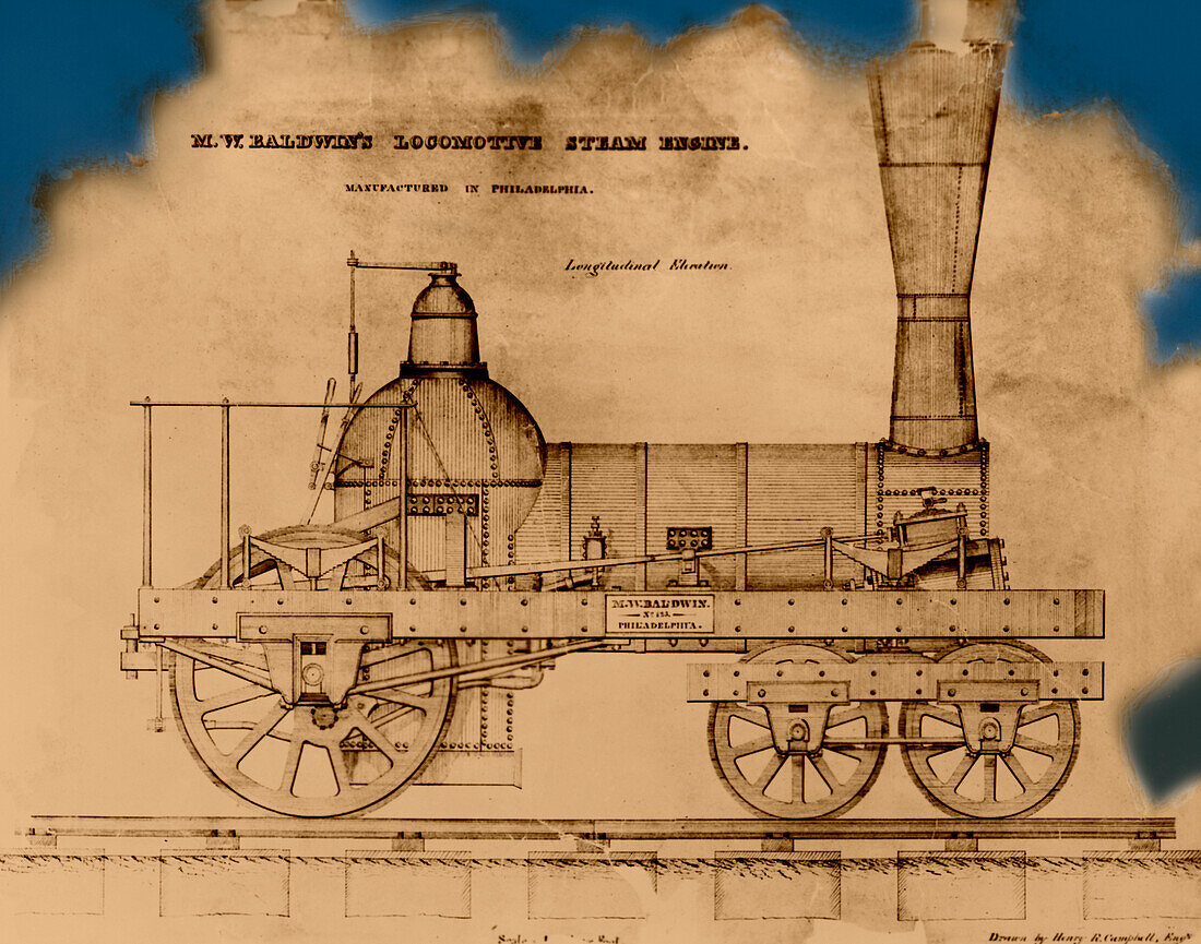 Baldwin stream locomotive, 19th century