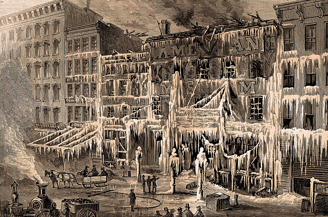 Frozen remains of Barnum's Museum, 1868