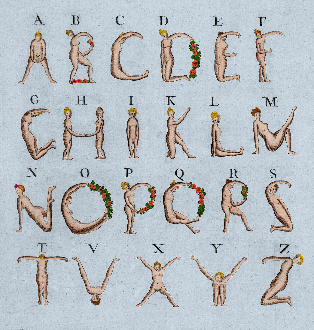 Nude alphabet with no 'U', 1789
